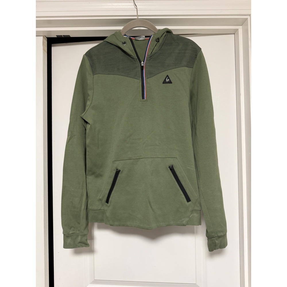 Le Coq Sportif, Men's‎ 1/2 Zip Sweatshirt, Green, Size Small